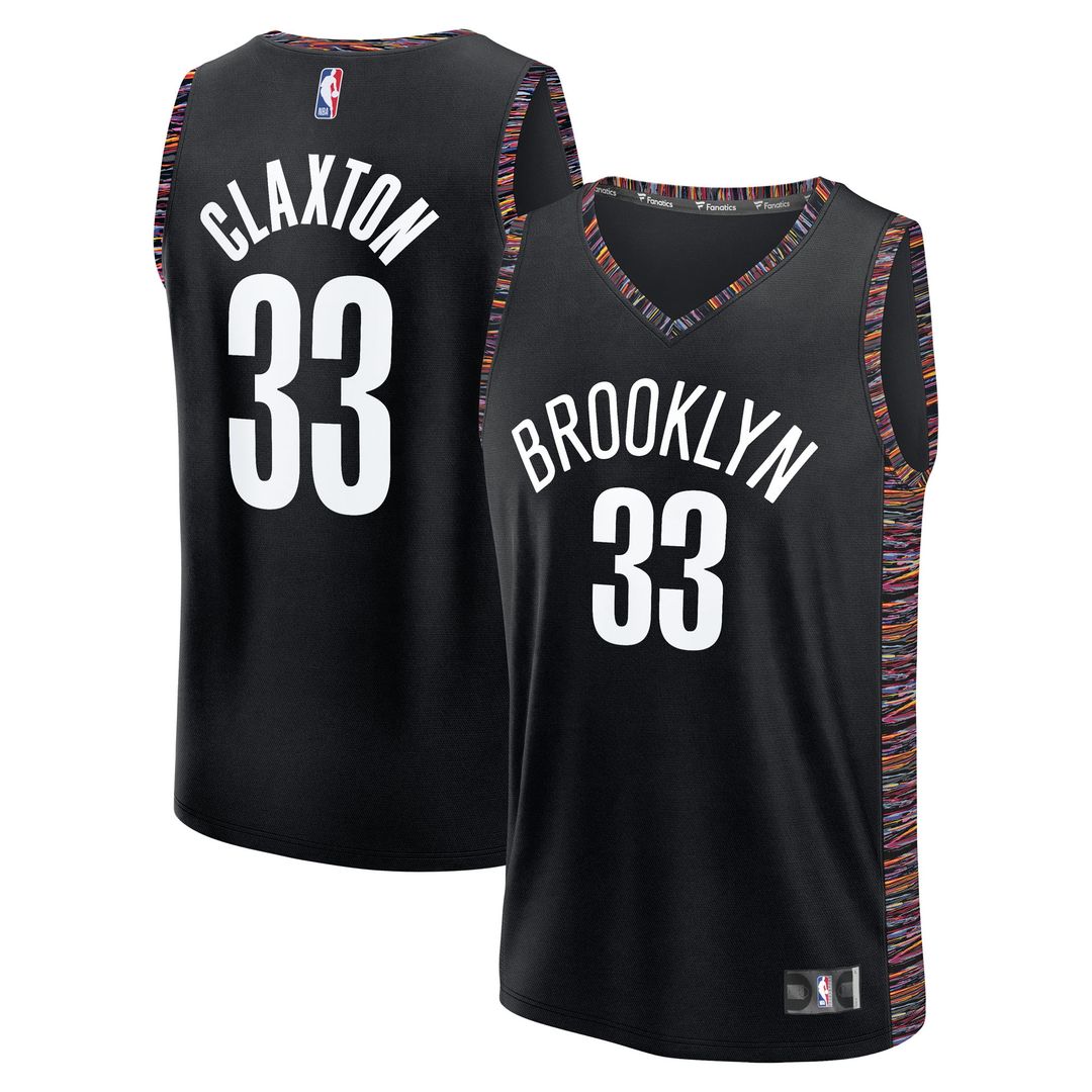 Nic Claxton Brooklyn Nets Fanatics 2025/26 City Edition Fast Break Jersey - Black Official NBA Team Apparel Basketball Fan Gear