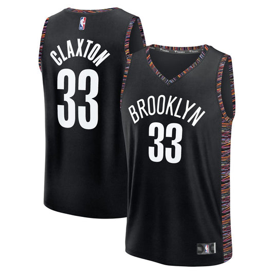 Nic Claxton Brooklyn Nets Fanatics 2025/26 City Edition Fast Break Jersey - Black Official NBA Team Apparel Basketball Fan Gear