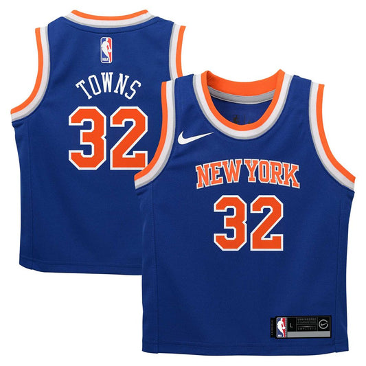Karl-Anthony Towns New York Knicks Nike Toddler Replica Swingman Jersey - Blue - Icon Edition Official NBA Team Apparel Basketball Fan Gear