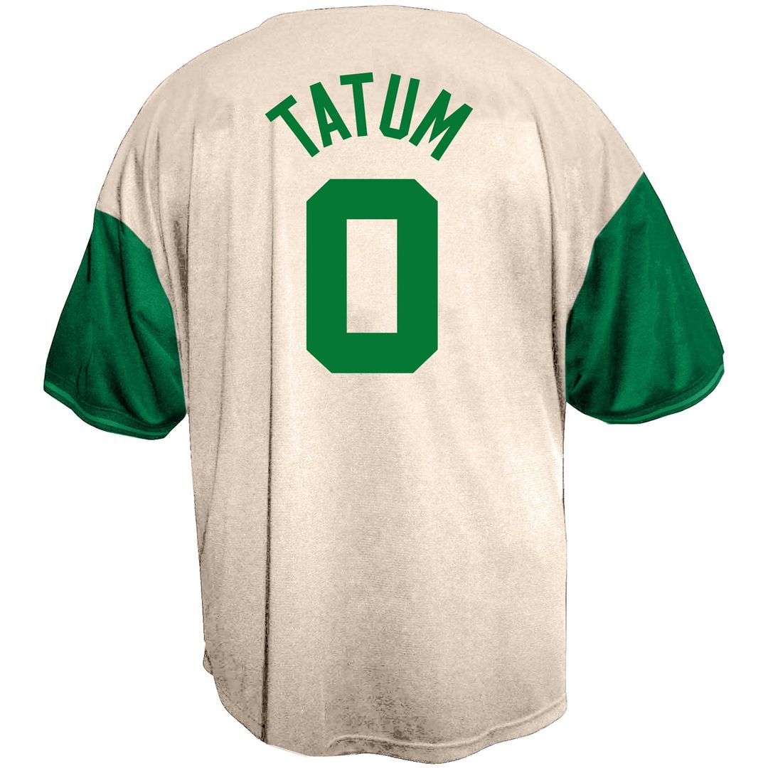 Jayson Tatum Boston Celtics Fanatics Baseball Jersey - Cream Official NBA Team Apparel Basketball Fan Gear