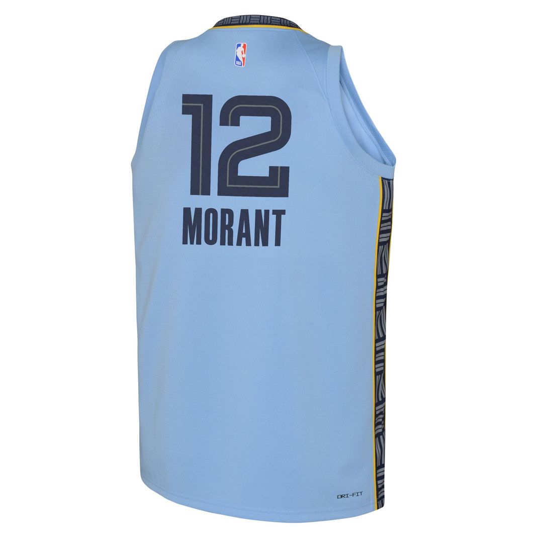 Ja Morant Memphis Grizzlies Jordan Brand Youth Swingman Jersey - Statement Edition - Light Blue Official NBA Team Apparel Basketball Fan Gear