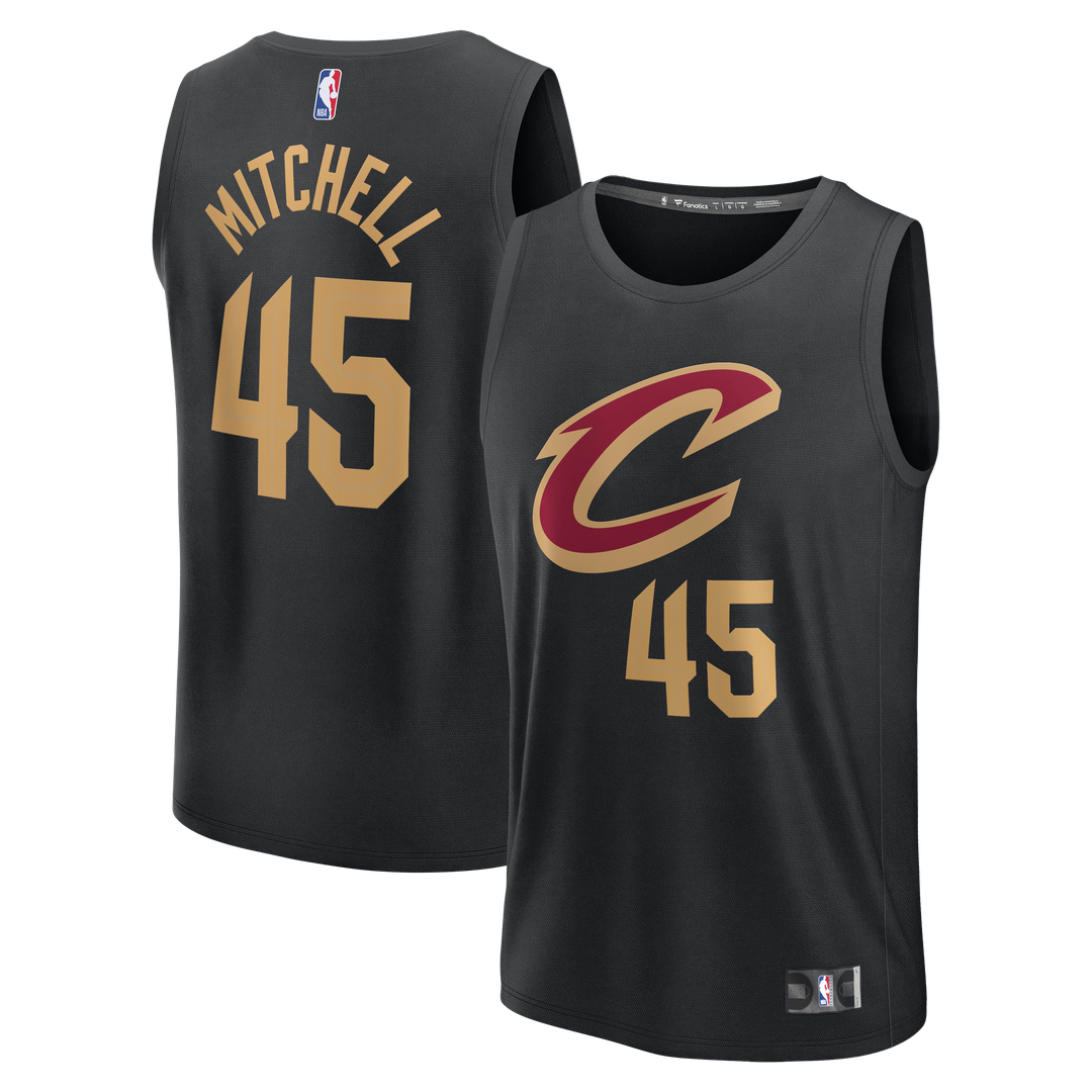 Donovan Mitchell Cleveland Cavaliers Fanatics Youth Fast Break Replica Jersey - Black - Statement Edition Official NBA Team Apparel Basketball Fan Gea