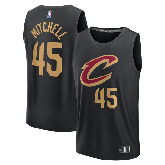 Donovan Mitchell Cleveland Cavaliers Fanatics Youth Fast Break Replica Jersey - Black - Statement Edition Official NBA Team Apparel Basketball Fan Gea