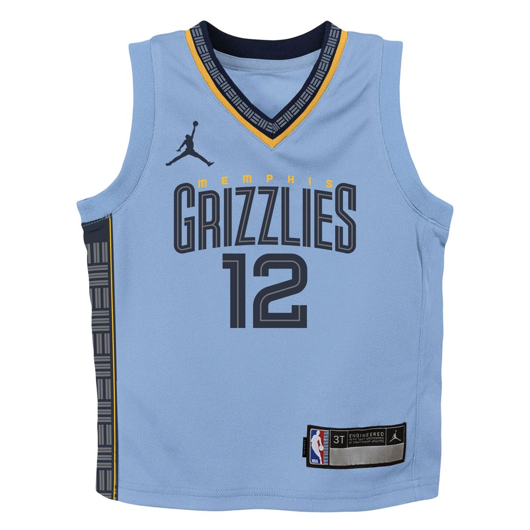 Ja Morant Memphis Grizzlies Jordan Brand Preschool 2022/23 Statement Edition Jersey - Light Blue Official NBA Team Apparel Basketball Fan Gear