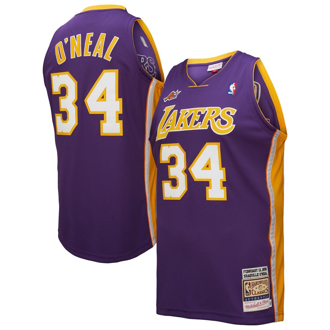 Shaquille O'Neal Los Angeles Lakers Mitchell & Ness 2000 NBA All-Star Game Authentic Jersey - Purple Official NBA Team Apparel Basketball Fan Gear