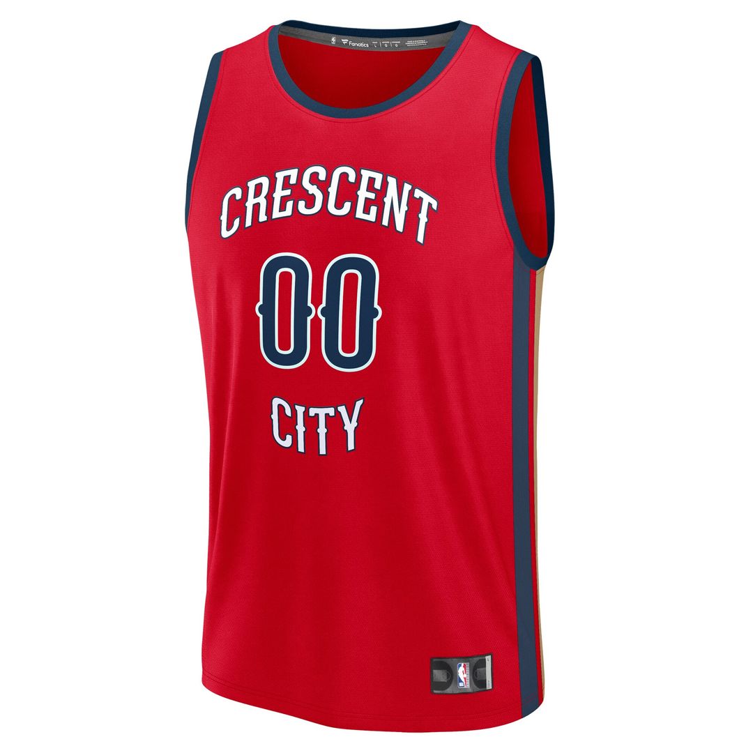 New Orleans Pelicans Fanatics Youth Fast Break Custom Replica Jersey - Red - Statement Edition Official NBA Team Apparel Basketball Fan Gear