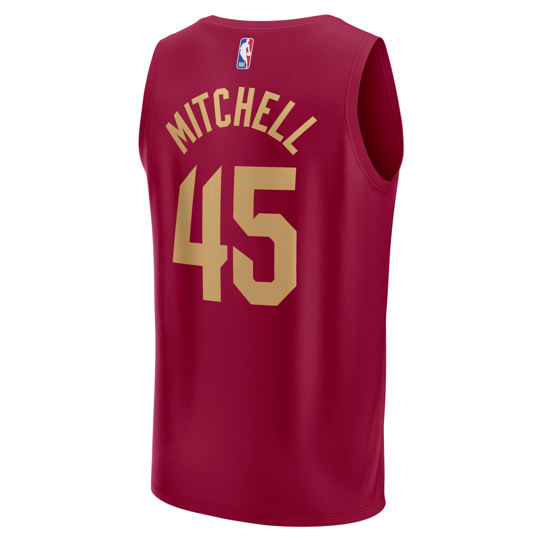 Donovan Mitchell Cleveland Cavaliers Fanatics Fast Break Replica Jersey - Icon Edition - Wine Official NBA Team Apparel Basketball Fan Gear