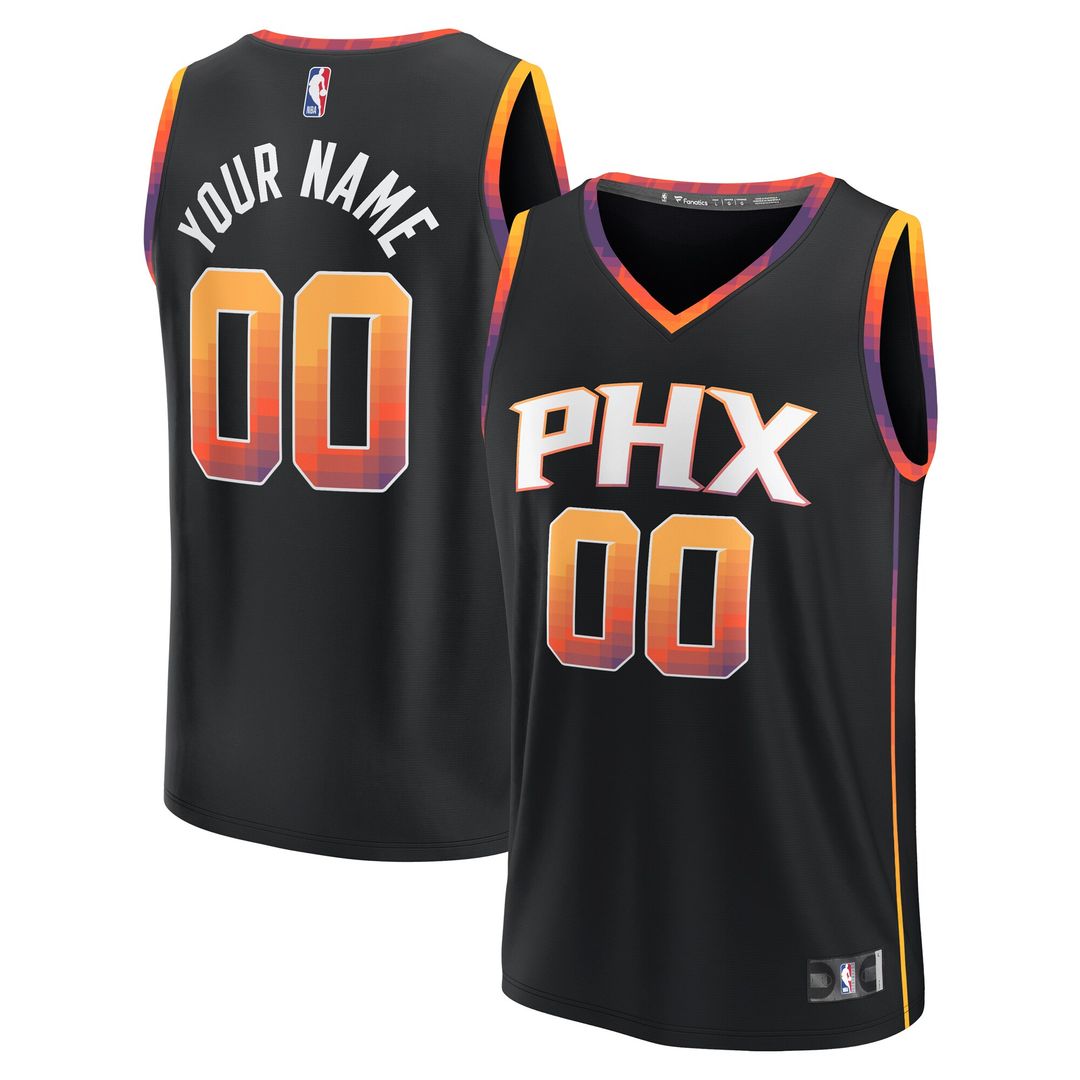 Phoenix Suns Fanatics Youth Fast Break Replica Custom Jersey - Statement Edition - Black Official NBA Team Apparel Basketball Fan Gear