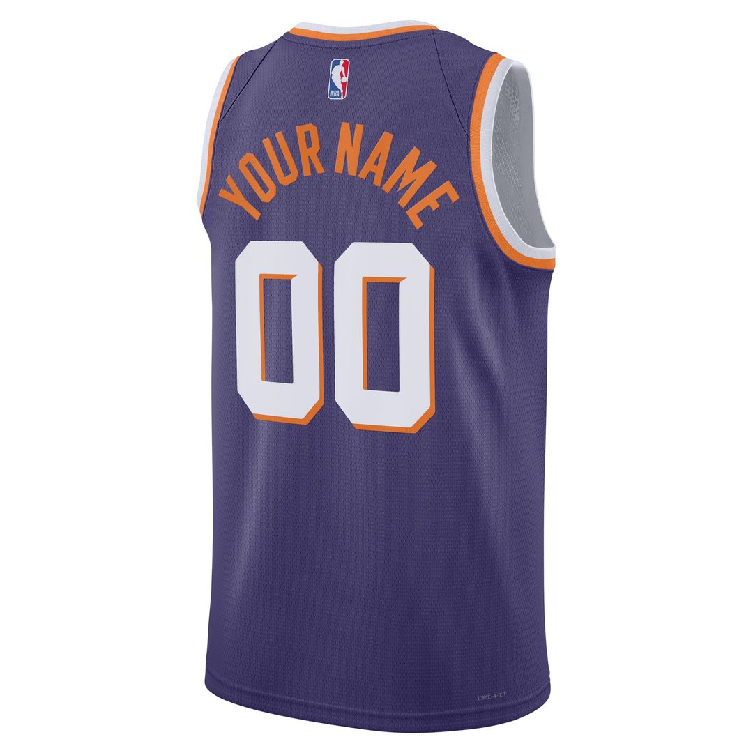 Phoenix Suns Nike Unisex Swingman Custom Jersey - Purple - Icon Edition Official NBA Team Apparel Basketball Fan Gear