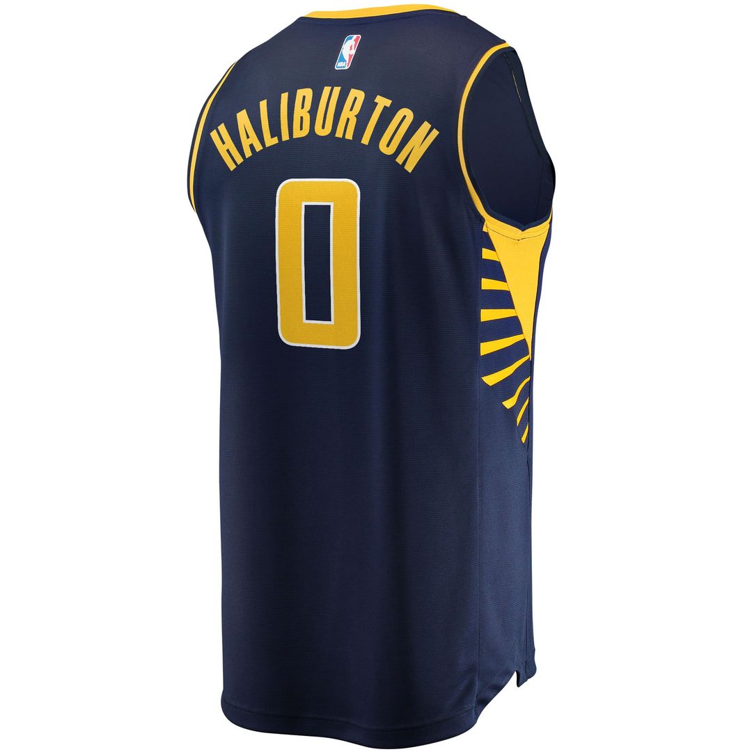 Tyrese Haliburton Indiana Pacers Fanatics Youth 2021/22 Fast Break Replica Jersey - Icon Edition - Navy Official NBA Team Apparel Basketball Fan Gear