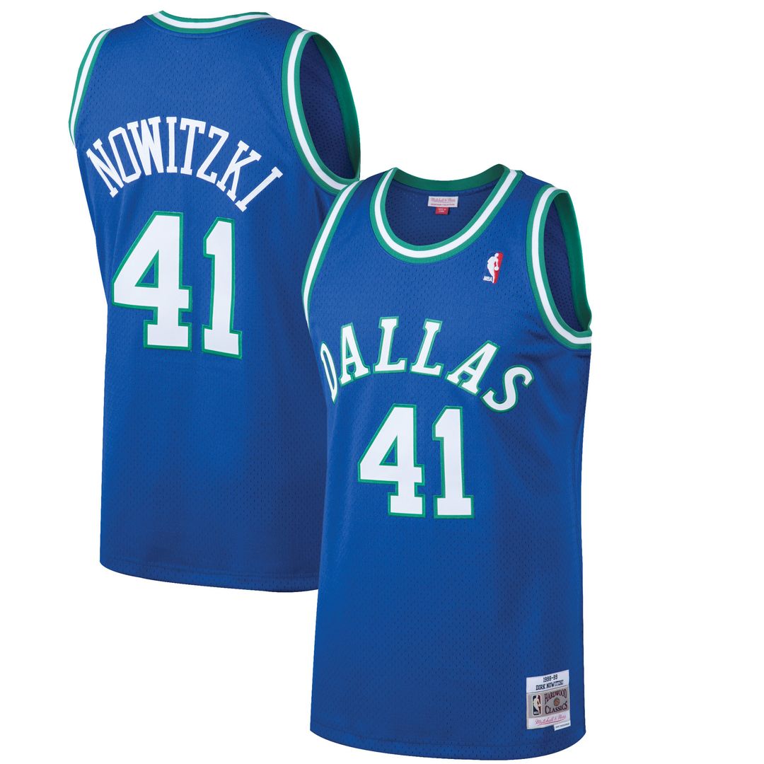 Dirk Nowitzki Dallas Mavericks Mitchell & Ness 1998/99 Hardwood Classics Swingman Jersey - Blue Official NBA Team Apparel Basketball Fan Gear