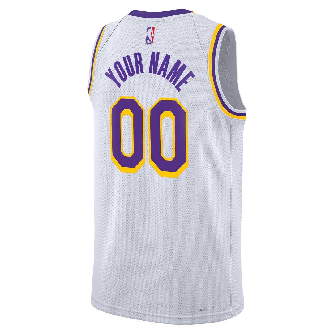 Los Angeles Lakers Nike Unisex Swingman Custom Jersey White - Association Edition Official NBA Team Apparel Basketball Fan Gear