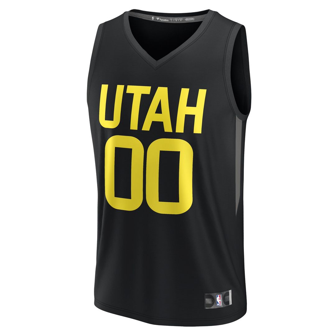 Utah Jazz Fanatics Youth Fast Break Replica Custom Jersey - Statement Edition - Black Official NBA Team Apparel Basketball Fan Gear