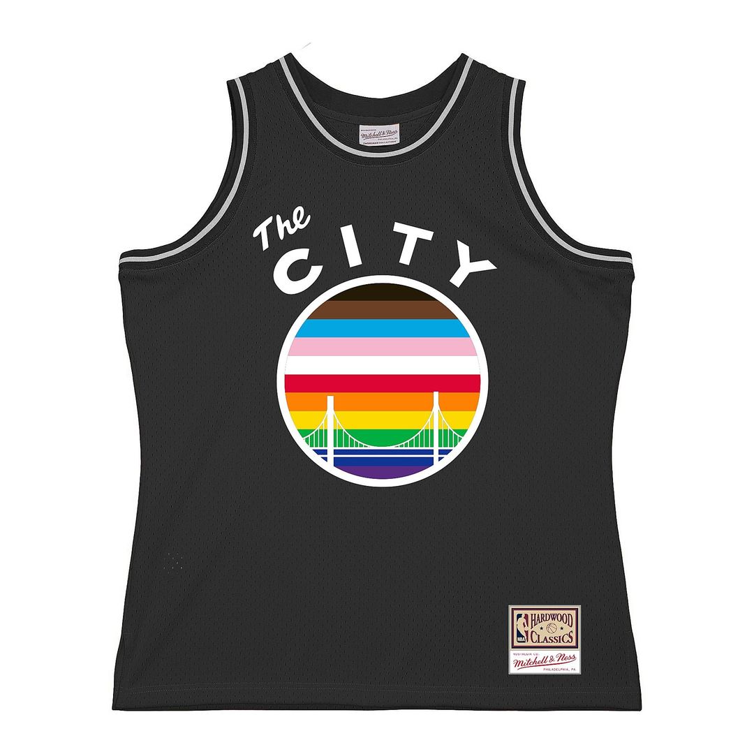 Golden State Warriors Mitchell & Ness Hardwood Classic Pride Jersey - Black Official NBA Team Apparel Basketball Fan Gear