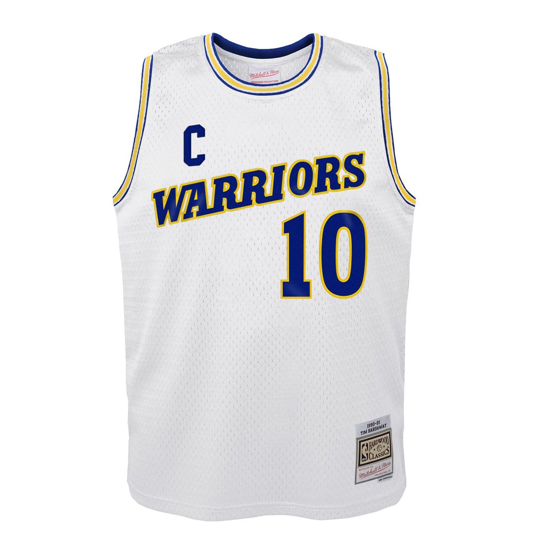 Tim Hardaway Golden State Warriors Mitchell & Ness Youth 1990-91 Hardwood Classics Swingman Throwback Home Jersey - White Official NBA Team Apparel Ba
