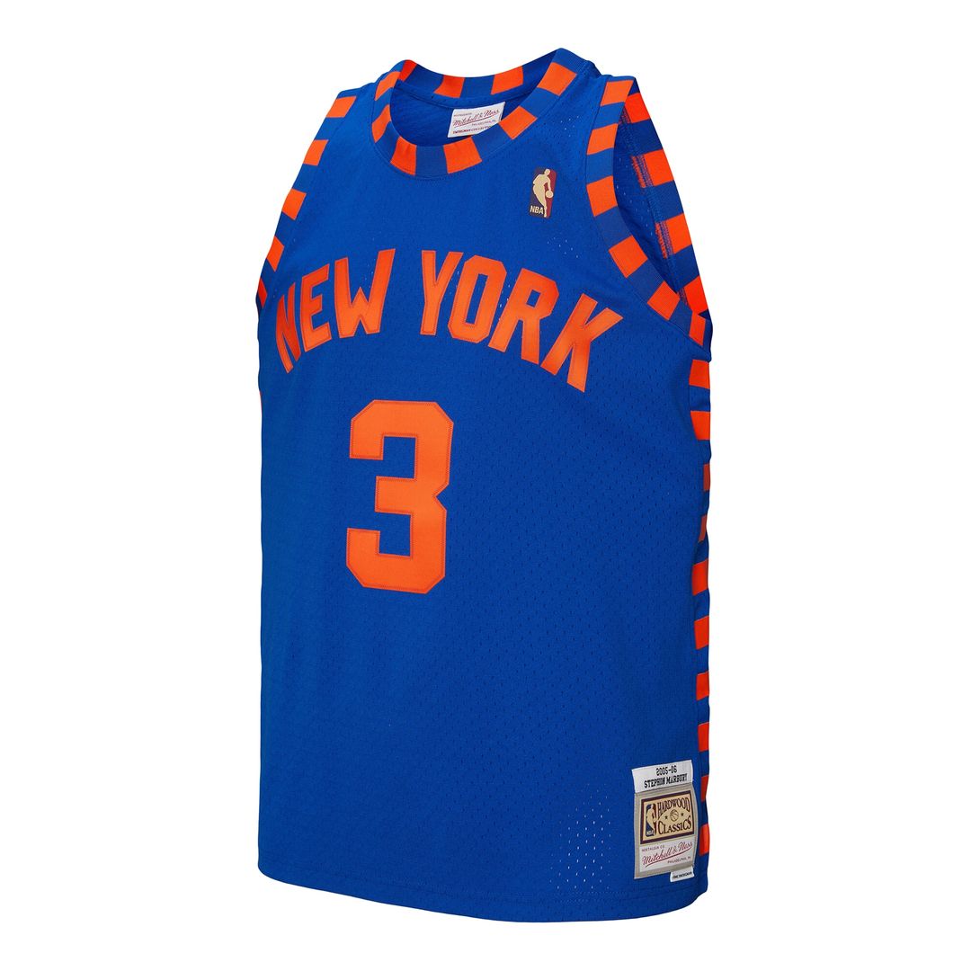 Stephon Marbury New York Knicks Mitchell & Ness 2005/06 Hardwood Classics Swingman Jersey - Blue Official NBA Team Apparel Basketball Fan Gear