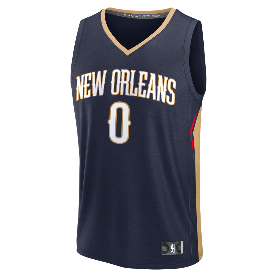 Jeremiah Fears New Orleans Pelicans Fanatics Fast Break Replica Jersey - Navy - Icon Edition Official NBA Team Apparel Basketball Fan Gear