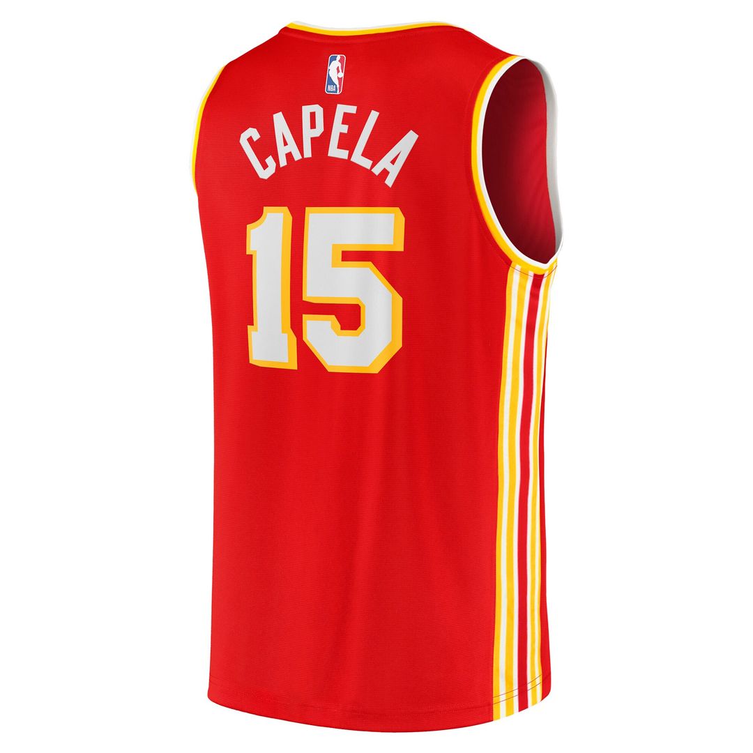 Clint Capela Atlanta Hawks Fanatics 2021/22 Fast Break Replica Jersey - Icon Edition - Red Official NBA Team Hat Basketball Fan Cap