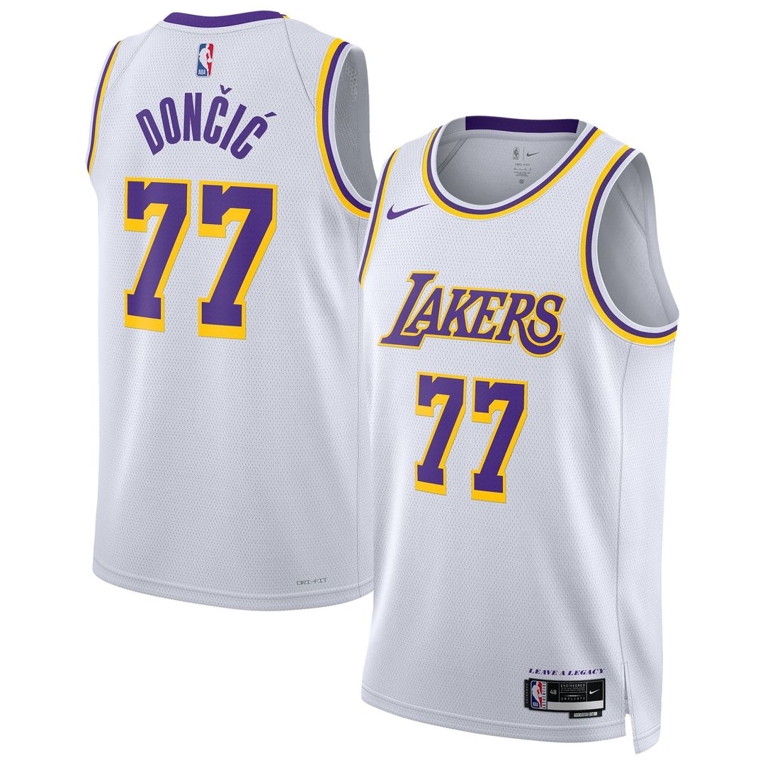 Luka Dončić Los Angeles Lakers Nike Unisex Swingman Jersey - Association Edition - White Official NBA Team Apparel Basketball Fan Gear