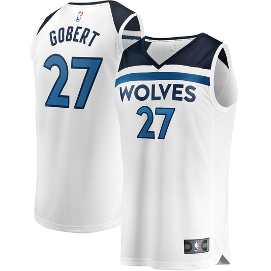 Rudy Gobert Minnesota Timberwolves Fanatics Fast Break Replica Player Jersey - Association Edition - White Official NBA Team Apparel Basketball Fan Ge