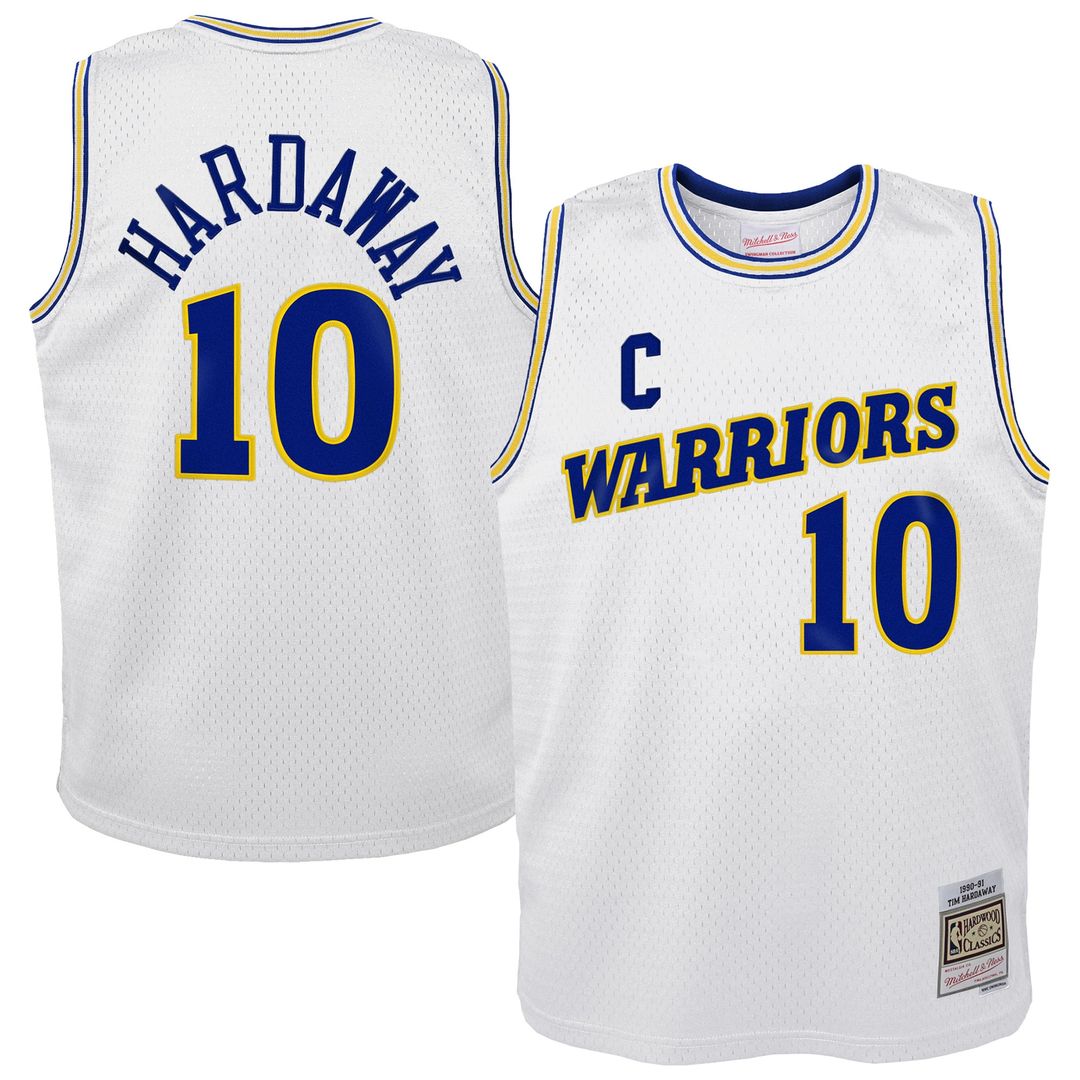 Tim Hardaway Golden State Warriors Mitchell & Ness Youth 1990-91 Hardwood Classics Swingman Throwback Home Jersey - White Official NBA Team Apparel Ba
