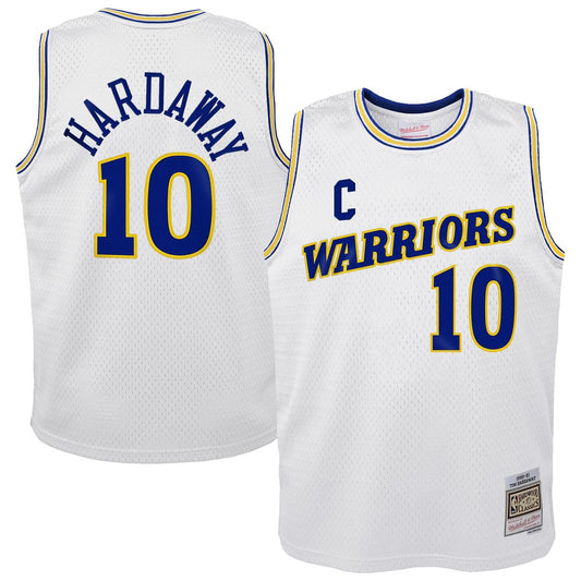Tim Hardaway Golden State Warriors Mitchell & Ness Youth 1990-91 Hardwood Classics Swingman Throwback Home Jersey - White Official NBA Team Apparel Ba