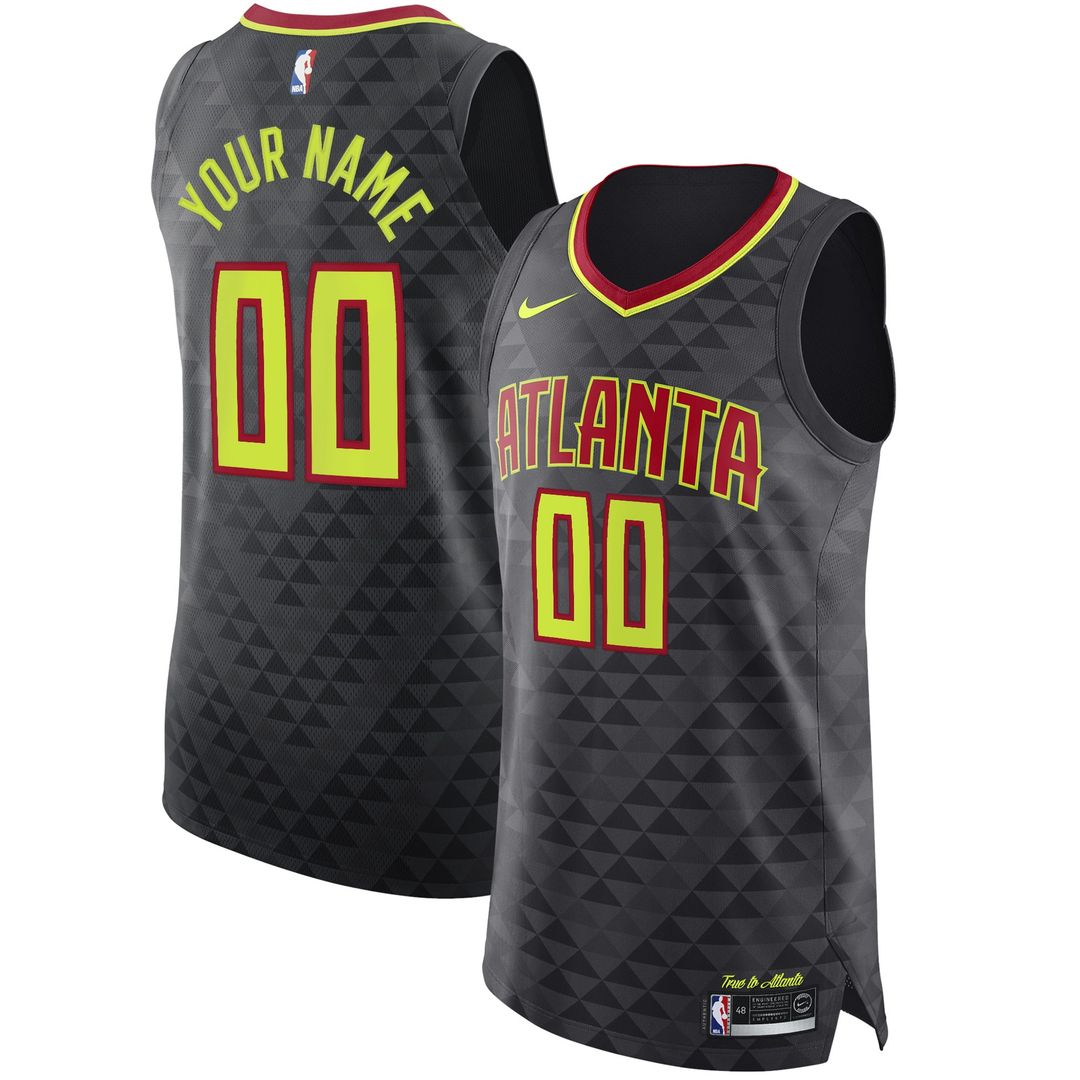 Atlanta Hawks Nike Authentic Custom Jersey Black - Icon Edition Official NBA Team Apparel Basketball Fan Gear
