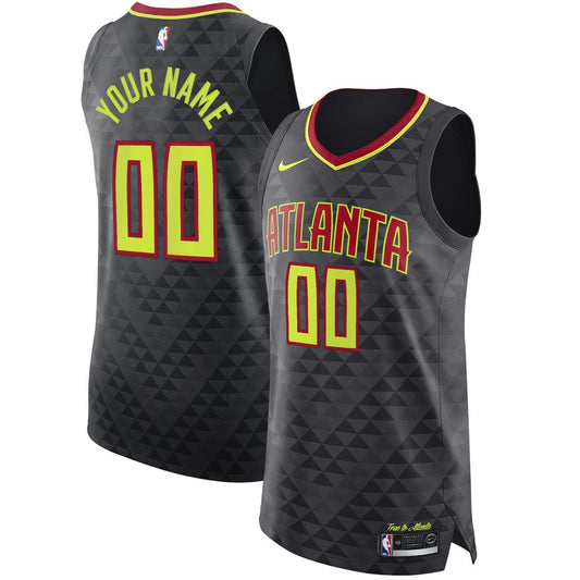 Atlanta Hawks Nike Authentic Custom Jersey Black - Icon Edition Official NBA Team Apparel Basketball Fan Gear