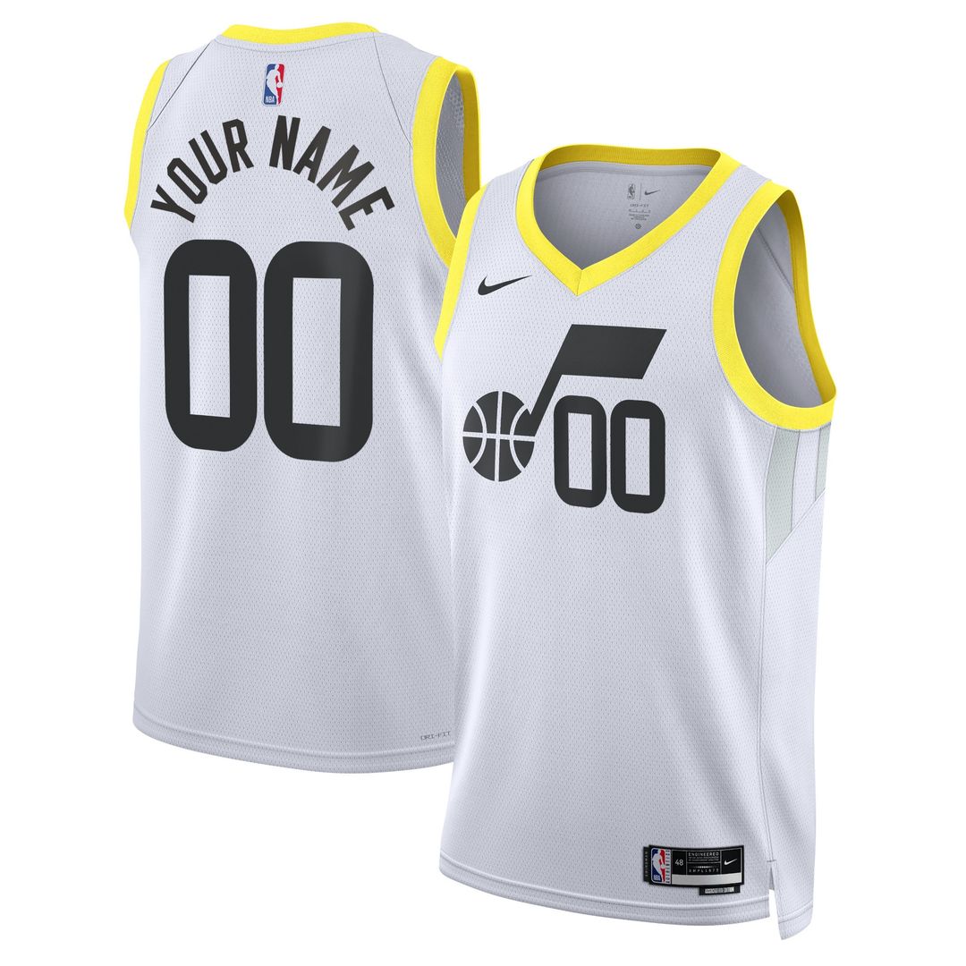 Utah Jazz Nike Unisex Swingman Custom Jersey Gold - Icon Edition Official NBA Team Apparel Basketball Fan Gear
