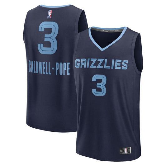 Kentavious Caldwell-Pope Memphis Grizzlies Fanatics Fast Break Replica Player Jersey - Icon Edition - Navy Official NBA Team Apparel Basketball Fan Ge