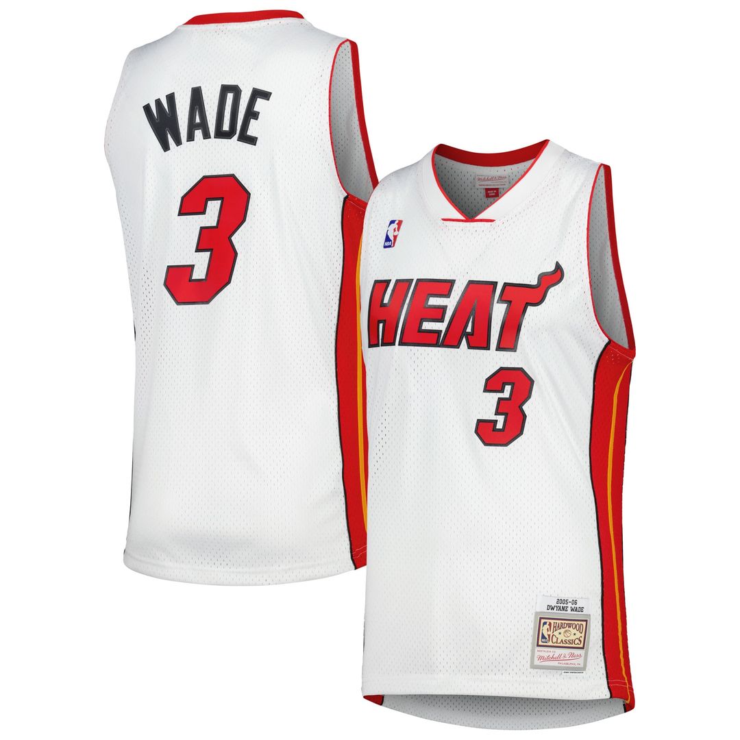 Dwyane Wade Miami Heat Mitchell & Ness 2005/06 Hardwood Classics Swingman Jersey - White Official NBA Team Apparel Basketball Fan Gear