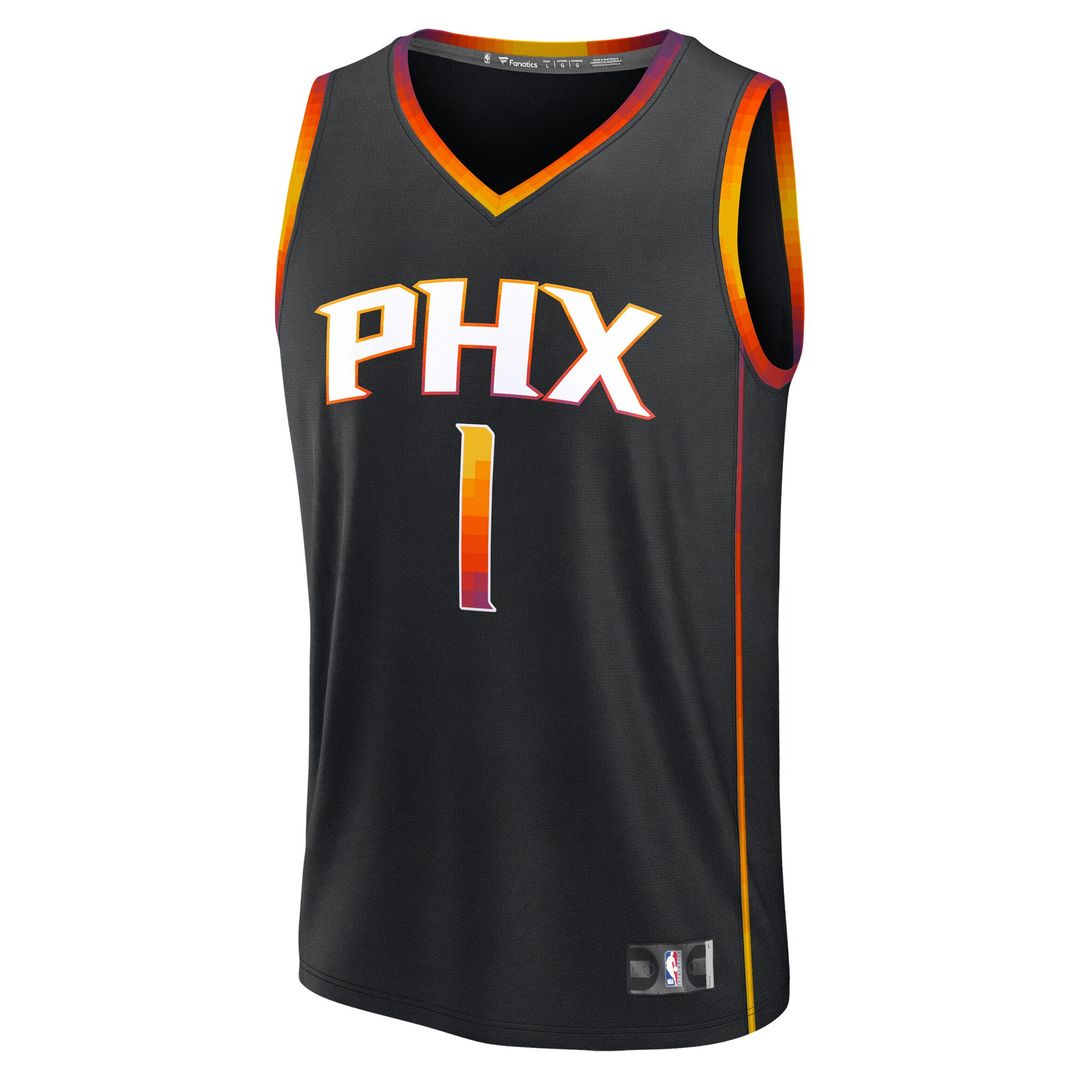 Devin Booker Phoenix Suns Fanatics Youth Fast Break Replica Player Jersey - Statement Edition - Black Official NBA Team Apparel Basketball Fan Gear