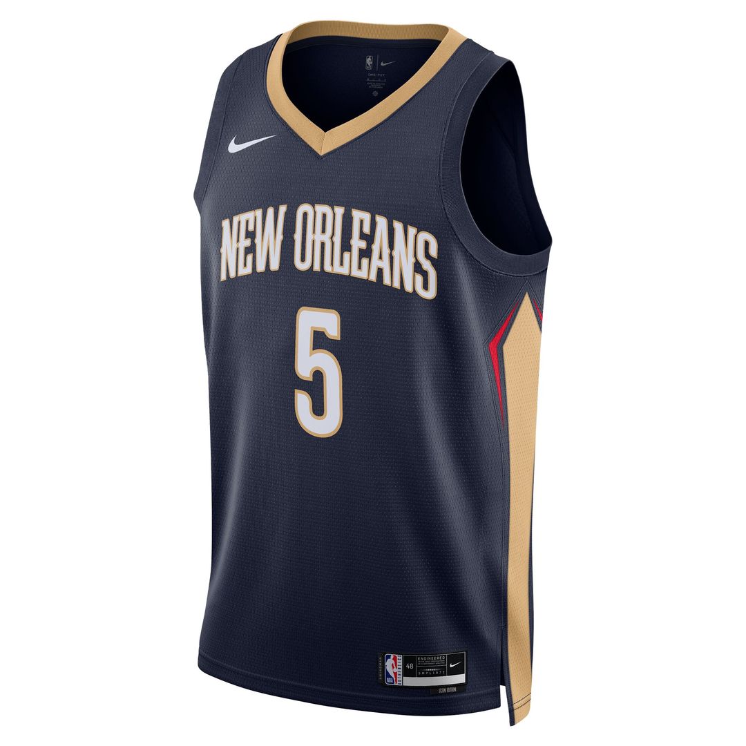Dejounte Murray New Orleans Pelicans Nike Unisex 2024 Offseason Addition Nike Swingman Jersey - Navy Official NBA Team Apparel Basketball Fan Gear
