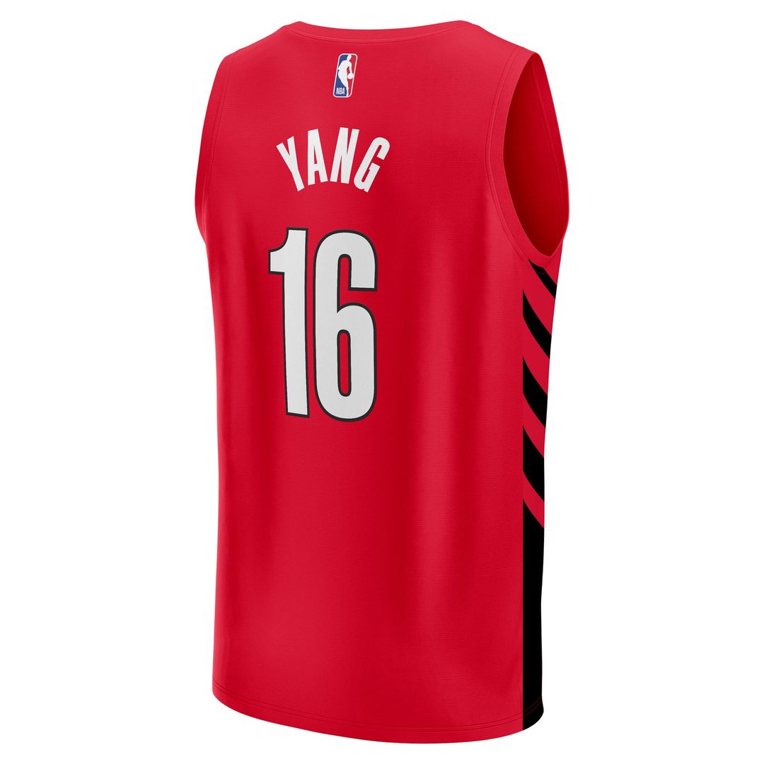Yang Hansen Portland Trail Blazers Fanatics Fast Break Replica Jersey - Red - Statement Edition Official NBA Team Apparel Basketball Fan Gear
