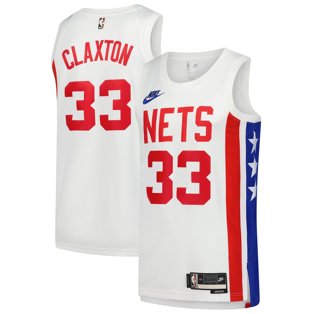 Nic Claxton Brooklyn Nets Nike Swingman Jersey - Classic Edition - White Official NBA Team Apparel Basketball Fan Gear