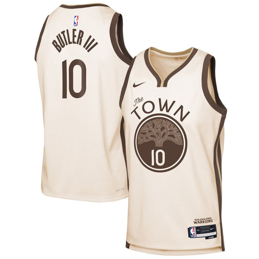 Jimmy Butler III Golden State Warriors Nike Youth 2025/26 City Edition Swingman Jersey - Tan Official NBA Team Apparel Basketball Fan Gear