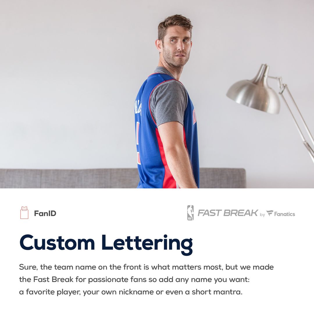 Detroit Pistons Fanatics Fast Break Custom Replica Jersey White - Association Edition Official NBA Team Apparel Basketball Fan Gear