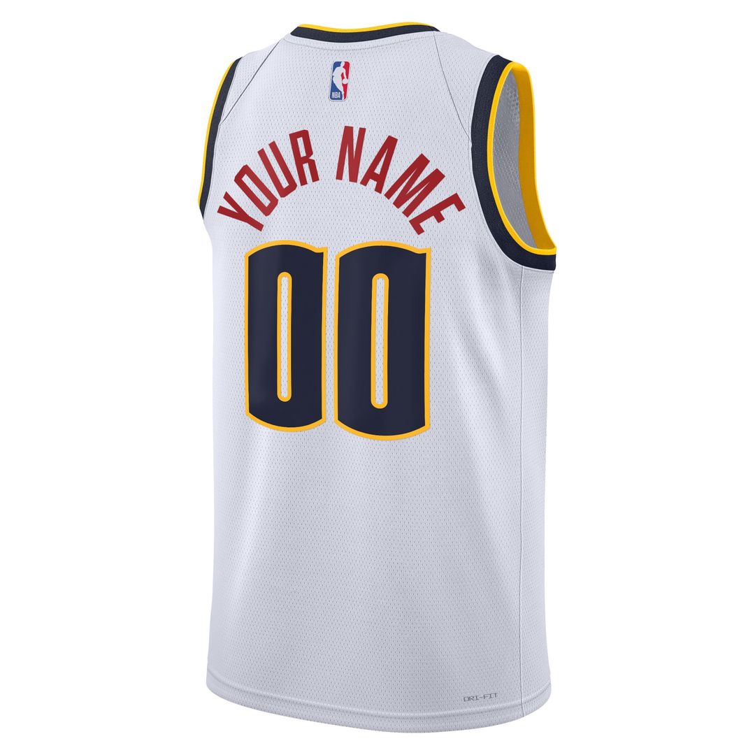 Denver Nuggets Nike Unisex Swingman Custom Jersey White - Association Edition Official NBA Team Apparel Basketball Fan Gear