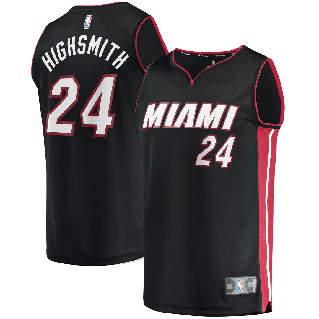 Haywood Highsmith Miami Heat Fanatics 2021/22 Fast Break Replica Jersey - Icon Edition - Black Official NBA Team Apparel Basketball Fan Gear