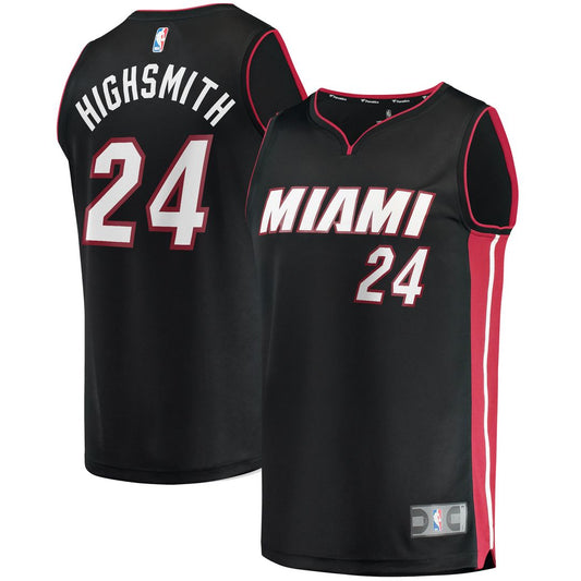 Haywood Highsmith Miami Heat Fanatics 2021/22 Fast Break Replica Jersey - Icon Edition - Black Official NBA Team Apparel Basketball Fan Gear