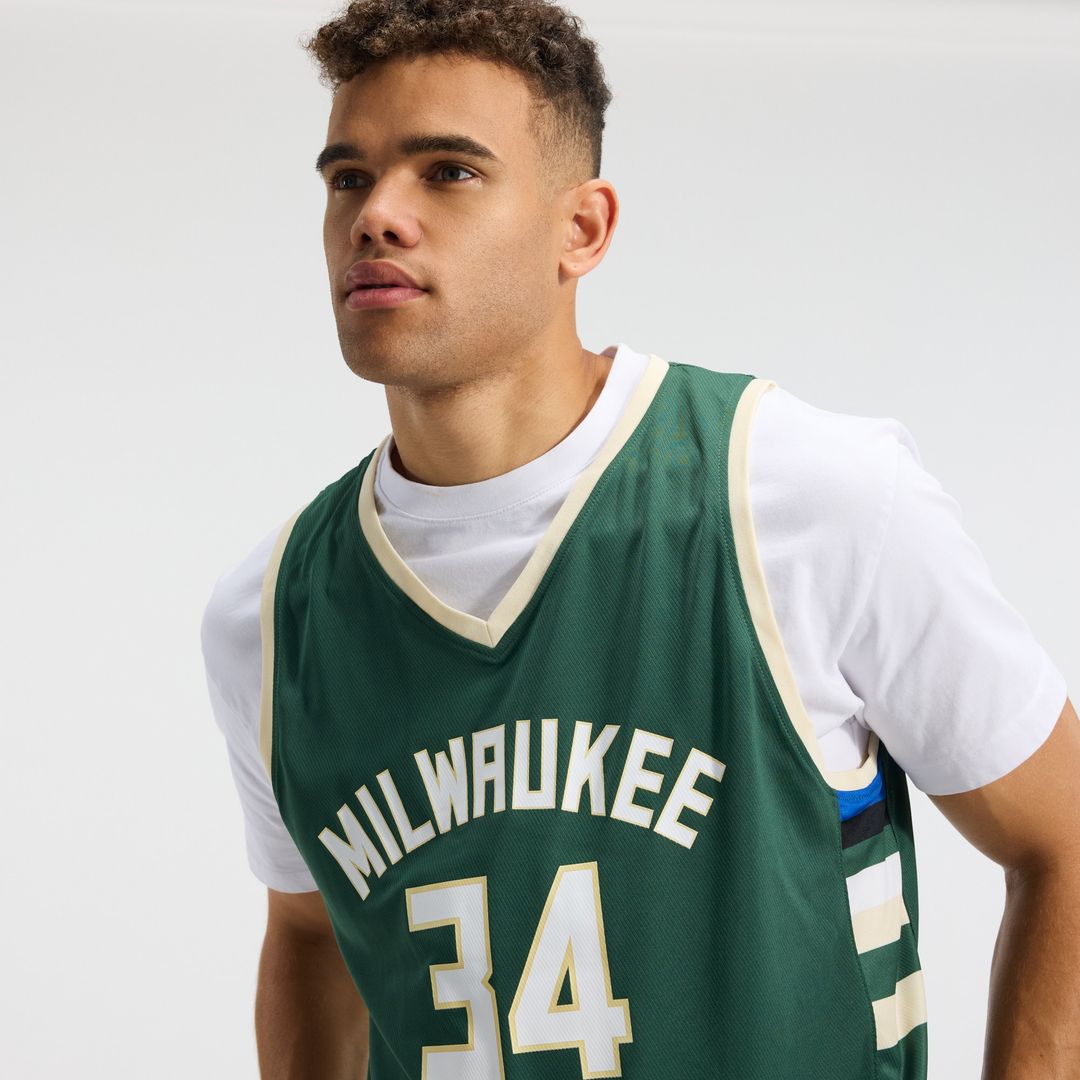 Giannis Antetokounmpo Milwaukee Bucks Fanatics Fast Break Replica Player Jersey - Icon Edition - Hunter Green Official NBA Team Apparel Basketball Fan