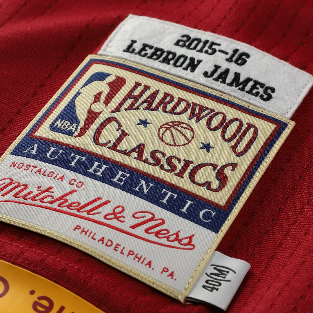LeBron James Cleveland Cavaliers Mitchell & Ness Hardwood Classics 2015/16 Authentic Jersey - Wine Official NBA Team Apparel Basketball Fan Gear