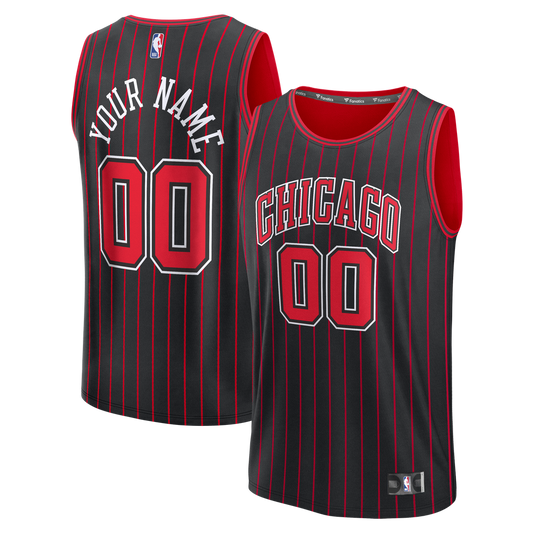 Chicago Bulls Fanatics Youth Fast Break Custom Jersey - Statement Edition - Black Official NBA Team Apparel Basketball Fan Gear
