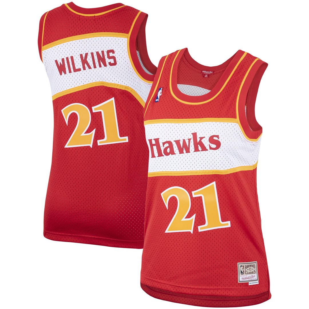 Dominique Wilkins Atlanta Hawks Mitchell & Ness Women's Hardwood Classics Swingman Jersey - Red Official NBA Team Apparel Basketball Fan Gear