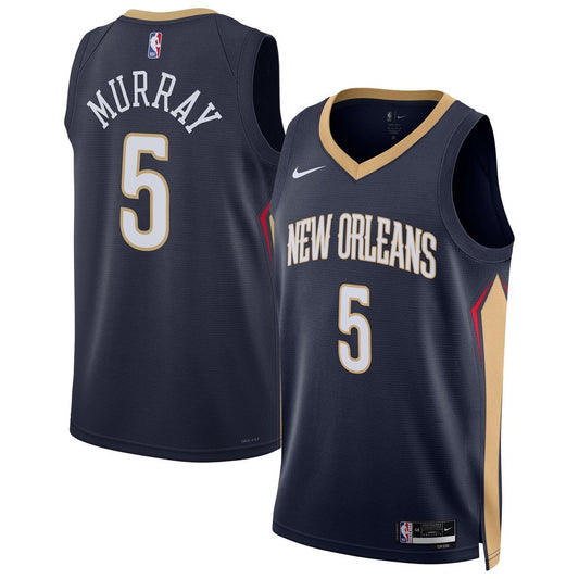 Dejounte Murray New Orleans Pelicans Nike Unisex 2024 Offseason Addition Nike Swingman Jersey - Navy Official NBA Team Apparel Basketball Fan Gear