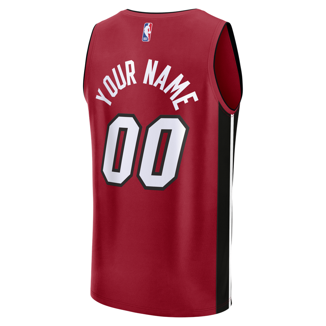 Miami Heat Fanatics Fast Break Custom Jersey - Icon Edition - Red Official NBA Team Apparel Basketball Fan Gear