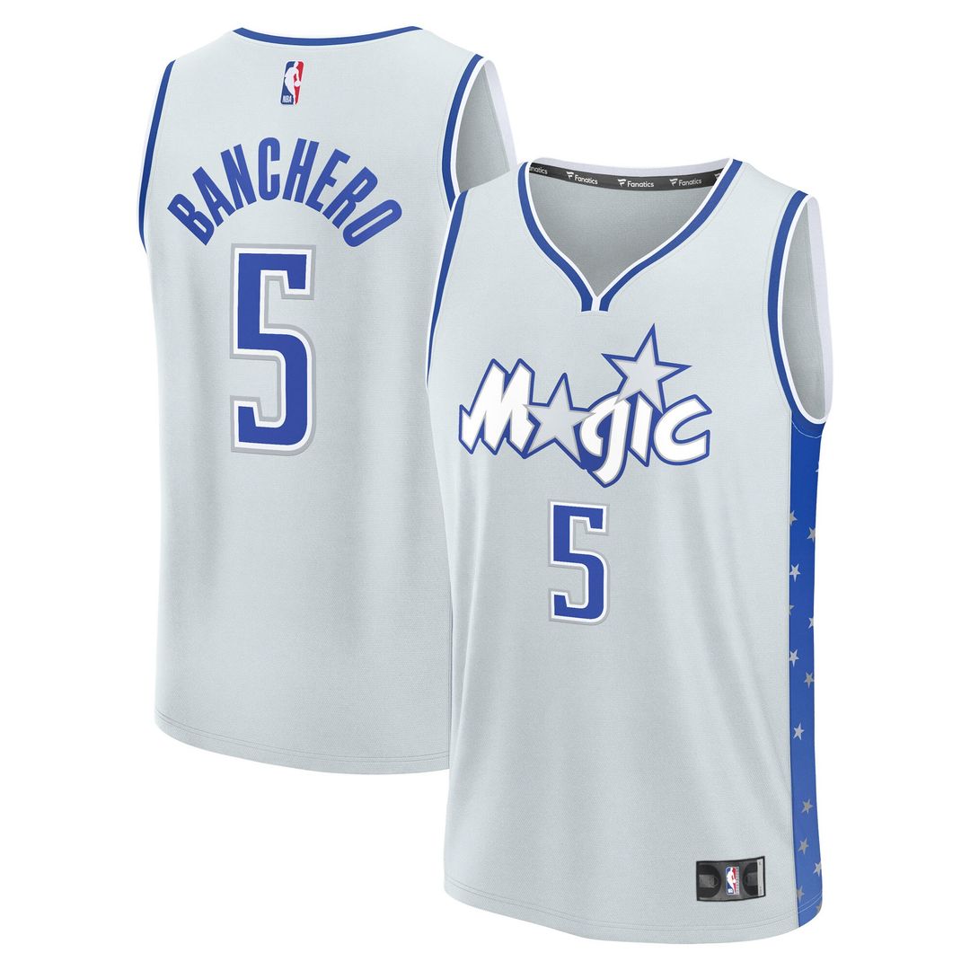 Paolo Banchero Orlando Magic Fanatics 2025/26 City Edition Fast Break Jersey - Silver Official NBA Team Apparel Basketball Fan Gear