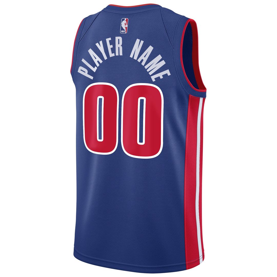 Detroit Pistons Nike Swingman Custom Jersey Blue - Icon Edition Official NBA Team Apparel Basketball Fan Gear
