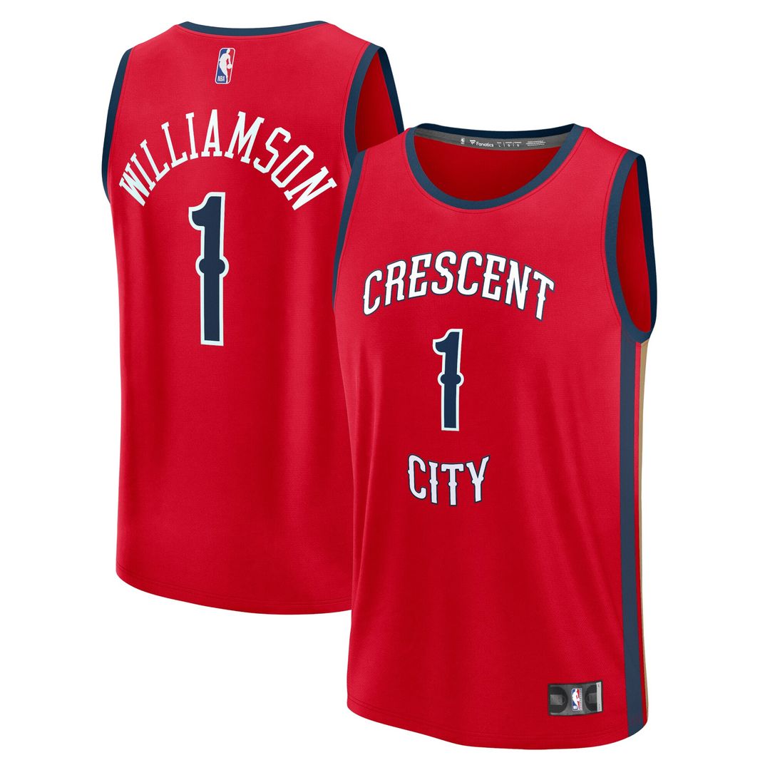 Zion Williamson New Orleans Pelicans Fanatics Fast Break Replica Player Jersey - Statement Edition - Red Official NBA Team Apparel Basketball Fan Gear