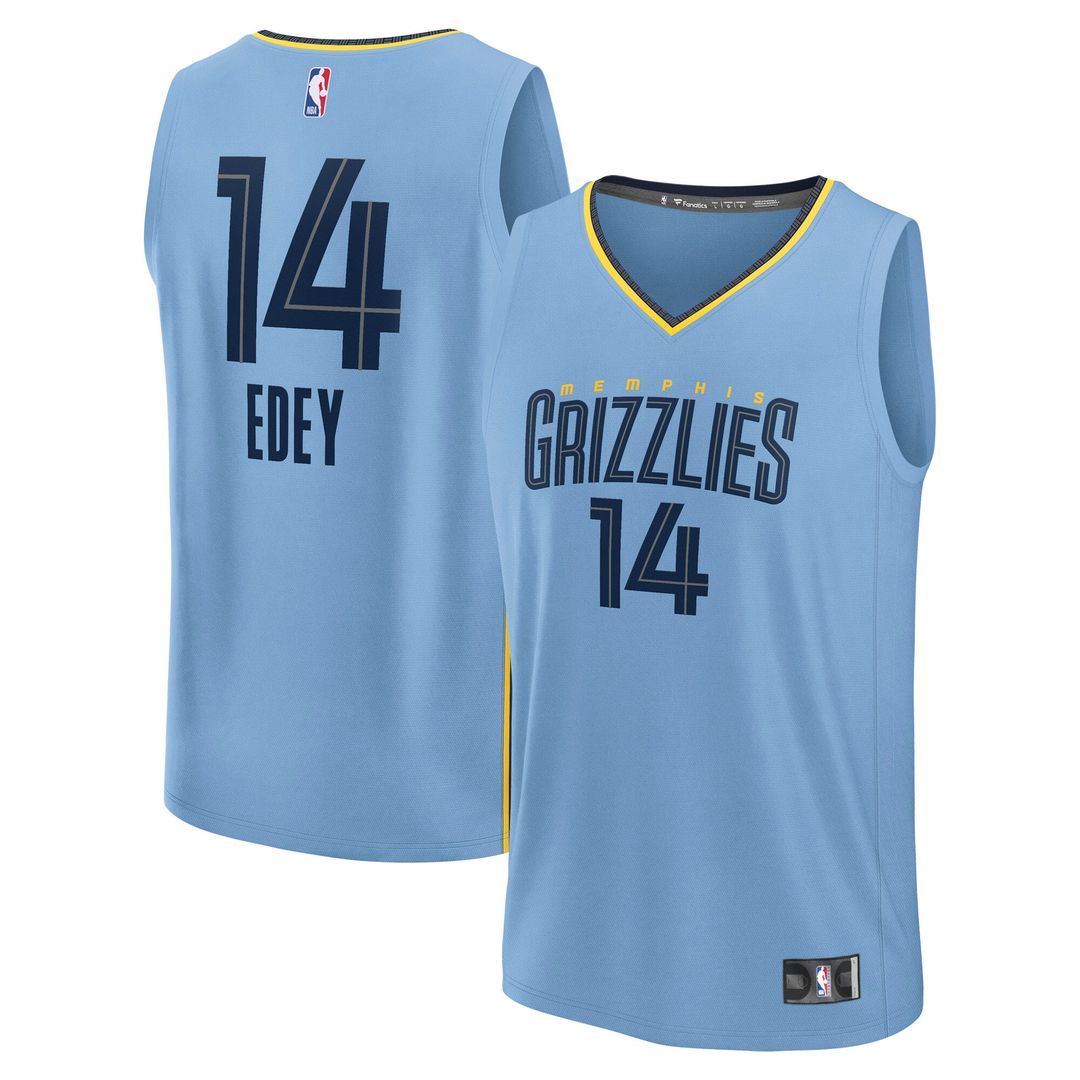 Zach Edey Memphis Grizzlies Fanatics Fast Break Replica Player Jersey - Statement Edition - Light Blue Official NBA Team Apparel Basketball Fan Gear